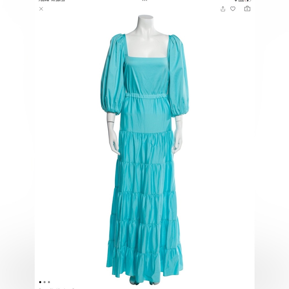 NWT ALICE + OLIVIA Shayla Tiered Gathered Cotton-blend Maxi Dress - Picture 15 of 15